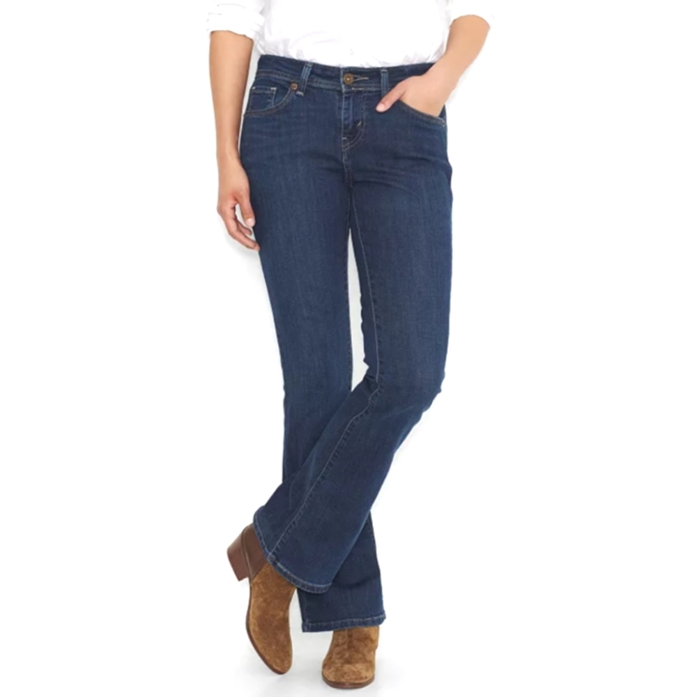 Levi's 529 Curvy Bootcut Mid Rise Medium Dark Wash Stretch Jean Sz 29